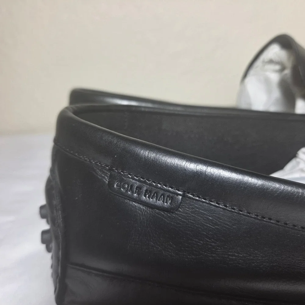 Cole Haan Gunnison Driver Mens Black Leather Penny Loafer Shoes C41726 SZ 11.5W